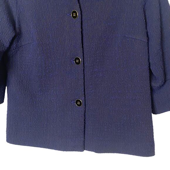 J. McLaughlin Prima Mock Neck Black & Blue Cardigan 3/4 Sleeve Women's Small - Picture 4 of 13